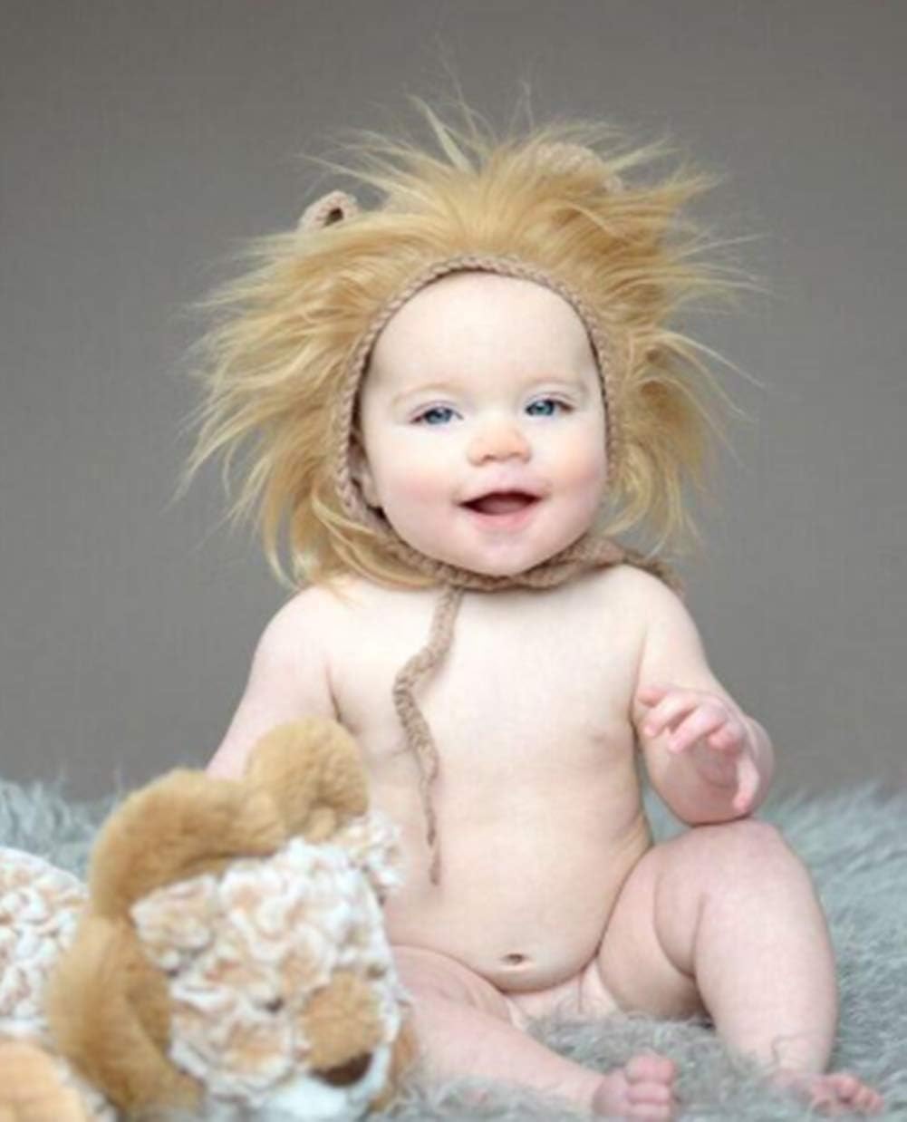 Coberllus Newborn Lion Hat Baby Photo Prop Set