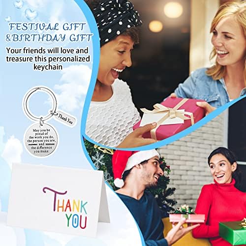 Yinkin 8 Piece Thank You Keychain Card Set