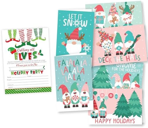 Hadley Designs 24 Gnome Christmas Cards With Envelopes