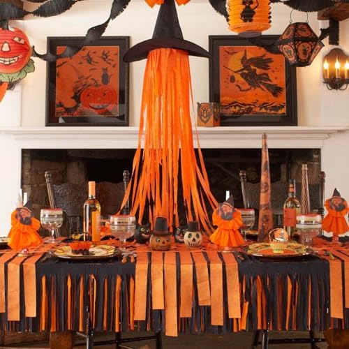 PartyWoo Halloween Crepe Paper Streamers 8 Rolls 656ft Pack