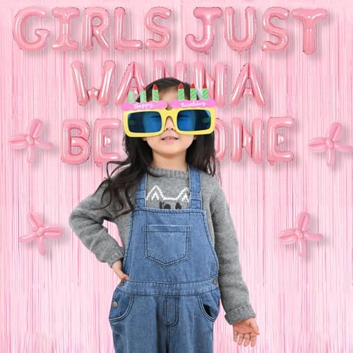 BRAVESHINE Pastel Pink Foil Fringe Curtains - 2 Pack Photo Backdrop