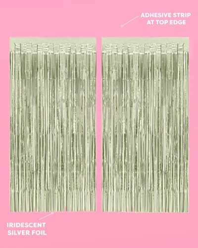 XO Fetti Sage Green Foil Curtain Set of 2