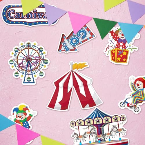 40PCS Carnival Circus Cutouts for Party Decorations