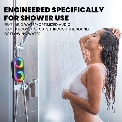 MIATONE Drum Shower Speaker with LED Lights and Bluetooth 53