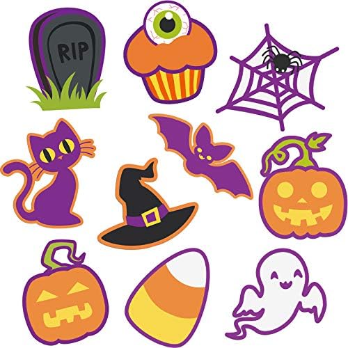 60 Halloween Cut Out Accents Mini Paper Decorations