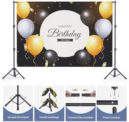 Adjustable Height and Width Backdrop Stand for Balloons Parties and Photo Sessions