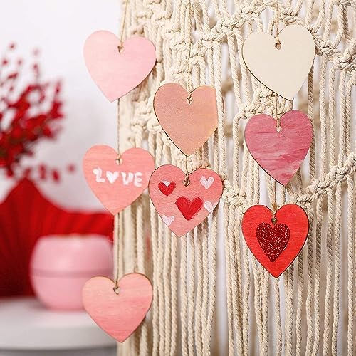 32 Pack 4 Inch Unfinished Wooden Heart Cutouts