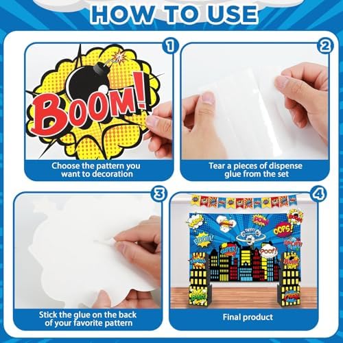 17Pcs Super Theme Hero Party Backdrop Set