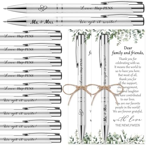 50 Wedding Favors with Pens Cards and Bags