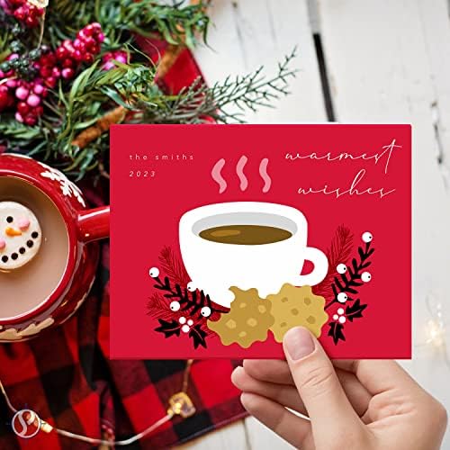 Blank Red A2 Cards with Green Envelopes - 25 Sets