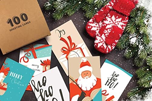 Better Office Products Christmas Greeting Card Set 100 Pack