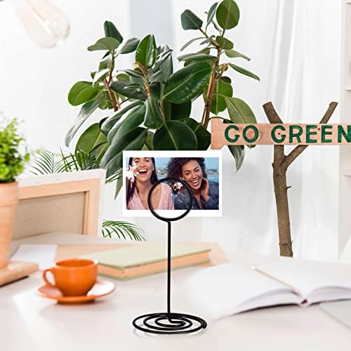 NERIUS Table Number Holders 6pcs Black Stand