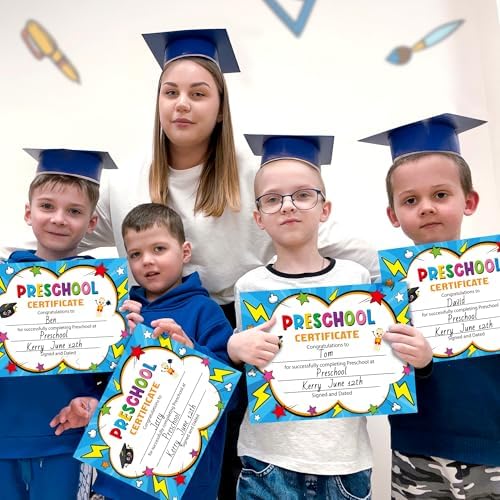 JAPBOR Preschool Graduation Certificates - 30PCS Diploma Paper for Printing