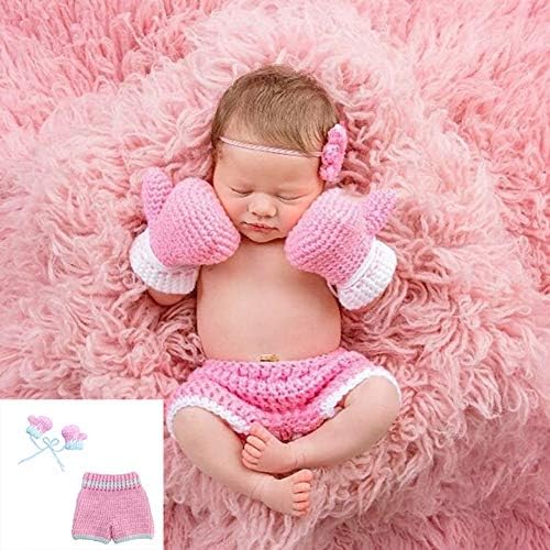 Newborn Baby Boxing Gloves Pants Set for Photoshoot