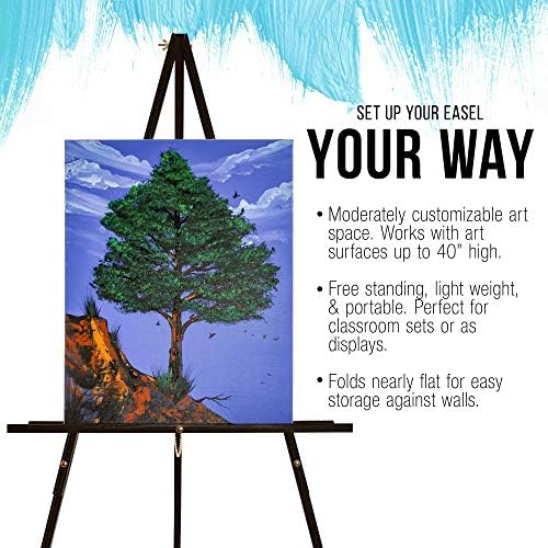 US Art Supply 64 Black Wooden Easel Stand