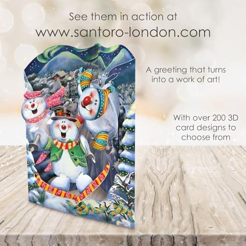3D Pop Up Christmas Card with Snowmen