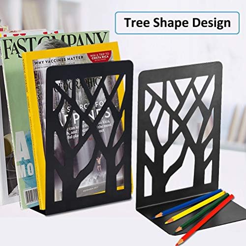 Heavy Duty Metal Bookends Black 1 Pair