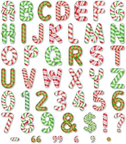 Faccito 176 Pcs Candy Cane Letters Christmas Decor Set