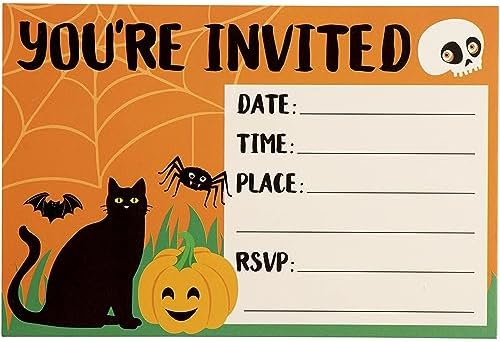 Juvale 60-Pack Halloween Invitation Cards with Envelopes and Seals