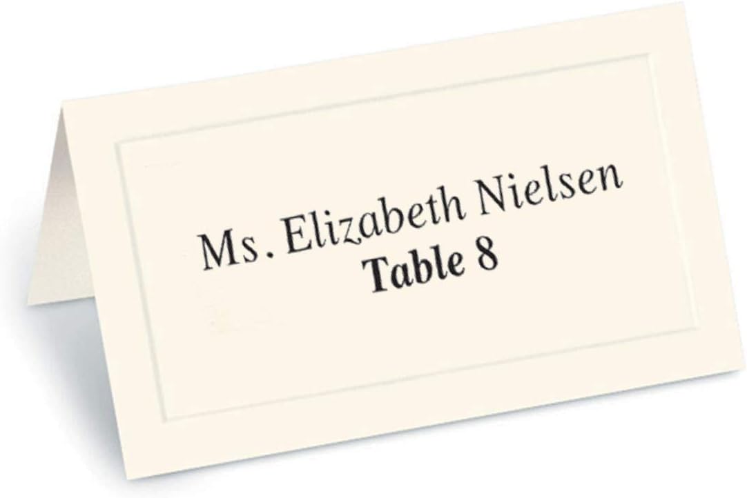 Cream Dignity Embossed Place Cards 2 x 3 12 100Pack