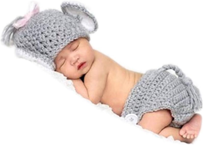 Coberllus Newborn Photography Props Baby Elephant Outfit Set