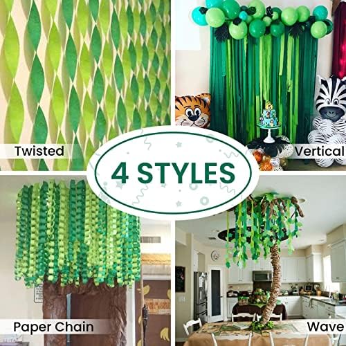 PartyWoo Crepe Paper Streamers 6 Rolls 492ft Birthday Party Decor