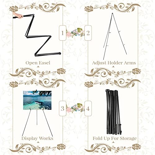 Yexiya 20 Pcs Foldable Metal Easel Stand with Bag