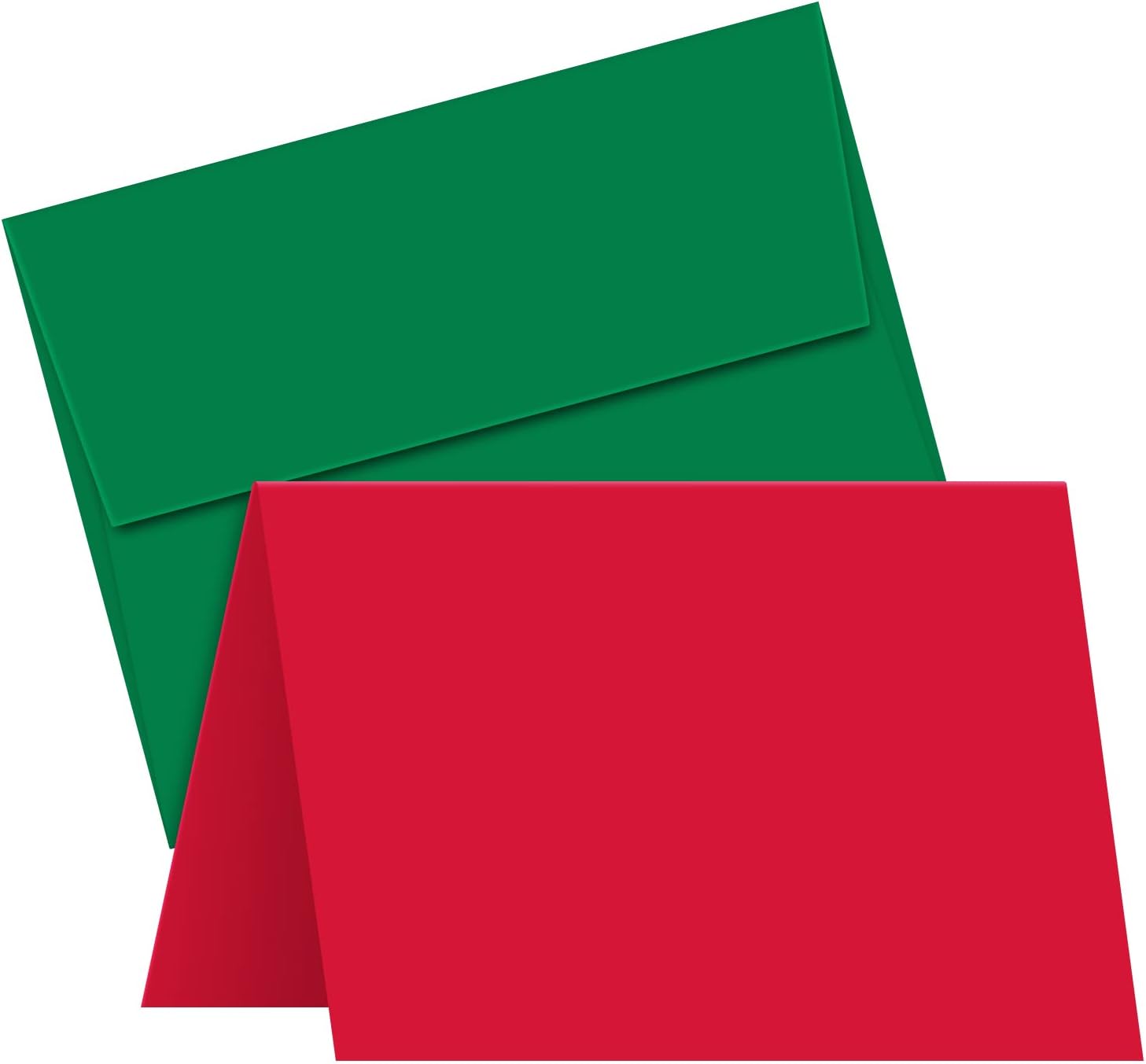 Blank Red A2 Cards with Green Envelopes - 25 Sets