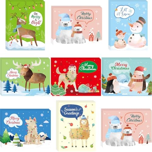 Fancy Land 24 Pack Christmas Greeting Cards with Envelopes