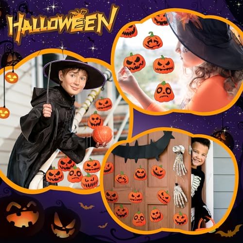 Fuutreo 200 Pcs Halloween Pumpkin Cutouts Wall Decor