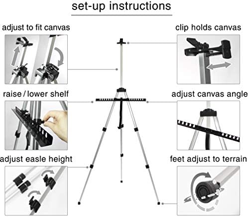 VViViD 66 Inch Adjustable Aluminum Easel With Carrying Case