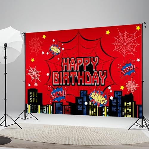 Red Spider Web Party Photo Background Decor Set