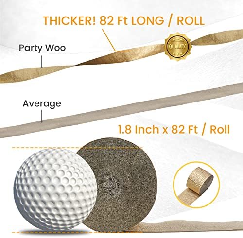 PartyWoo Crepe Paper Streamers 6 Rolls 492ft Birthday Party Decor