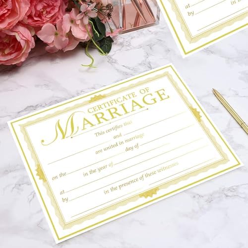 Gold Foil Edge Wedding Certificates 11x85 Inches 24 Pcs