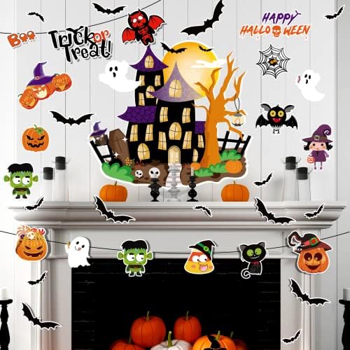 57Pcs Halloween Cutouts Classroom Bulletin Board Decor Set