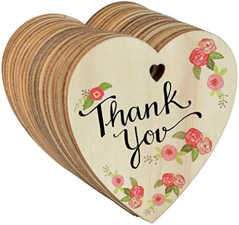 OBMWANG 50 Piece 3 Inch Natural Heart Wood Slices for DIY Ornaments
