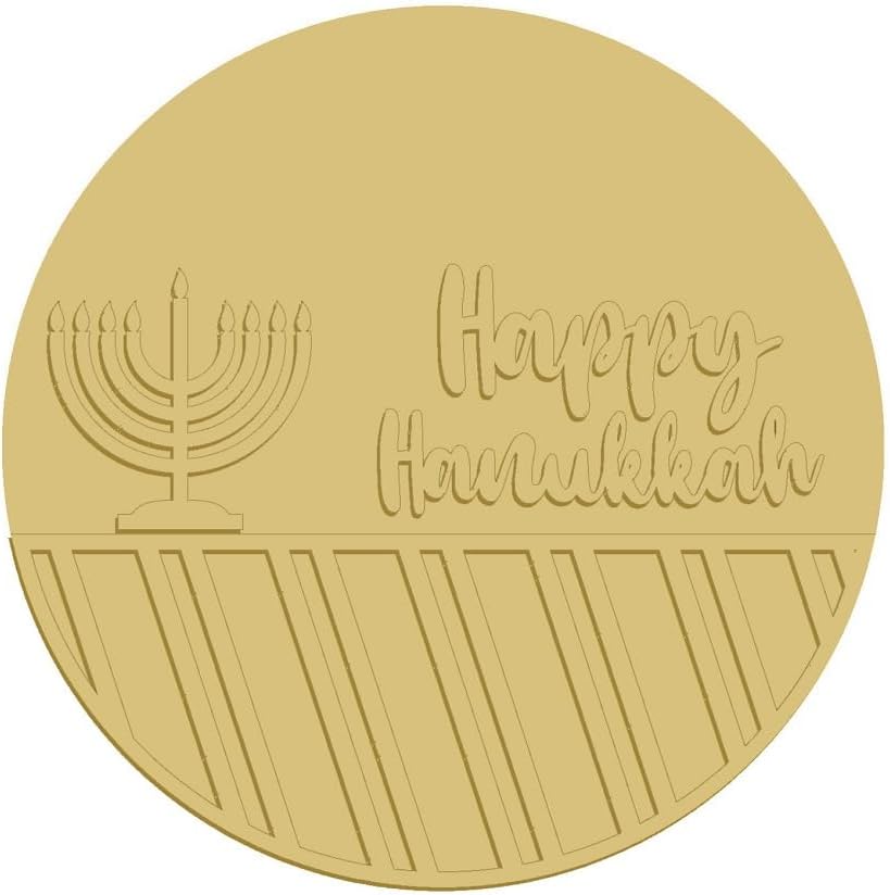 3D Happy Hanukkah Unfinished Wood Door Hanger MDF