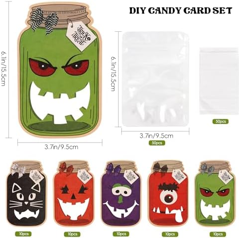 Giiffu 50 Halloween Party Favor Set with Treat Bags