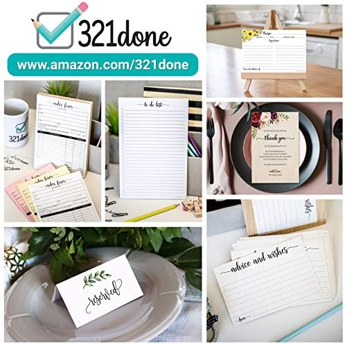 321done Words of Wisdom Card Set 50 Cards 4x6in White USA Made