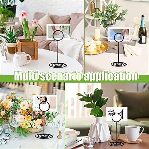 NERIUS Table Number Holders 6pcs Black Stand