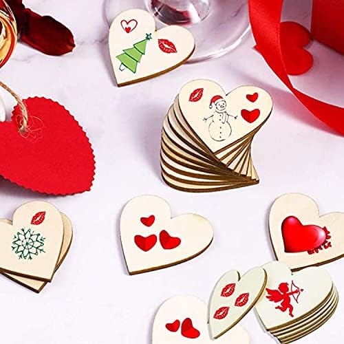 Unfinished Wooden Hearts Craft Kit 100 Pcs 2 Inch