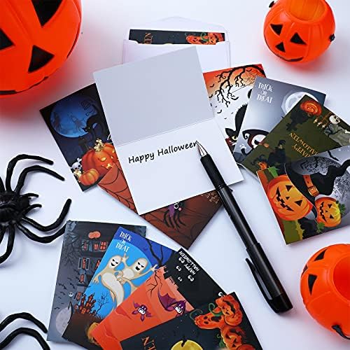 Tenare Halloween Greeting Cards with Envelopes 100 Pcs Pumpkin Style