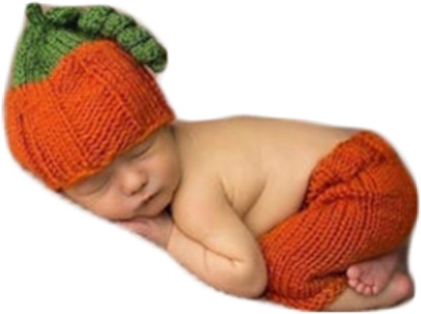 Vedory Newborn Baby Photography Outfit with Pumpkin Hat and Pants