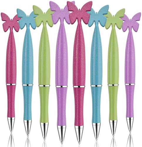 24 Pack Black Butterfly Pens with Glitter for Women and Office Use