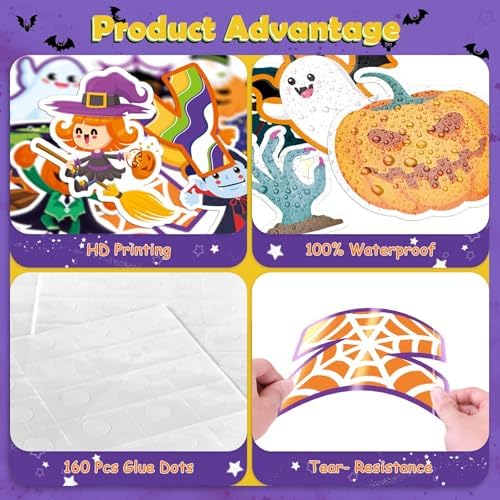 81 Pcs Halloween Bulletin Board Decor Set with Border