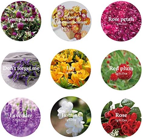 9 Bags Natural Dried Flowers Kit for Soap and Candle Making