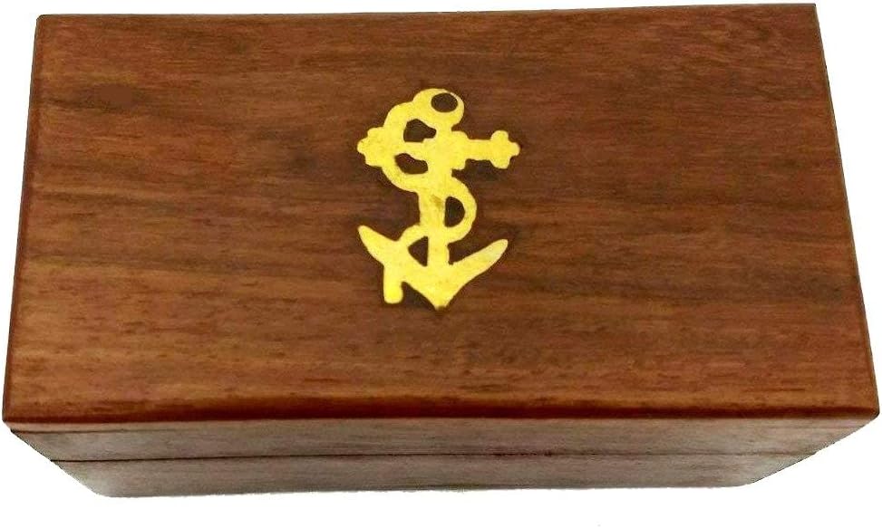 6 Inch Brass Handheld Telescope with Wooden Box