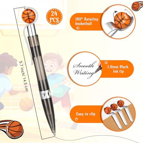 Zhanmai Basketball Design Ballpoint Pens 24 Pack