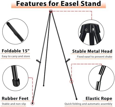 OUTNEE 63 Inch Foldable Easel Stand 2 Pack