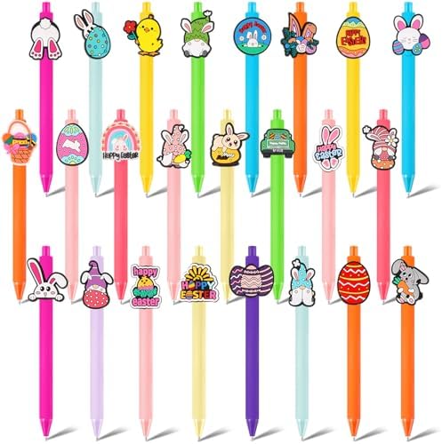 24 Pcs Cute Easter Themed Pens for Kids and Office Use